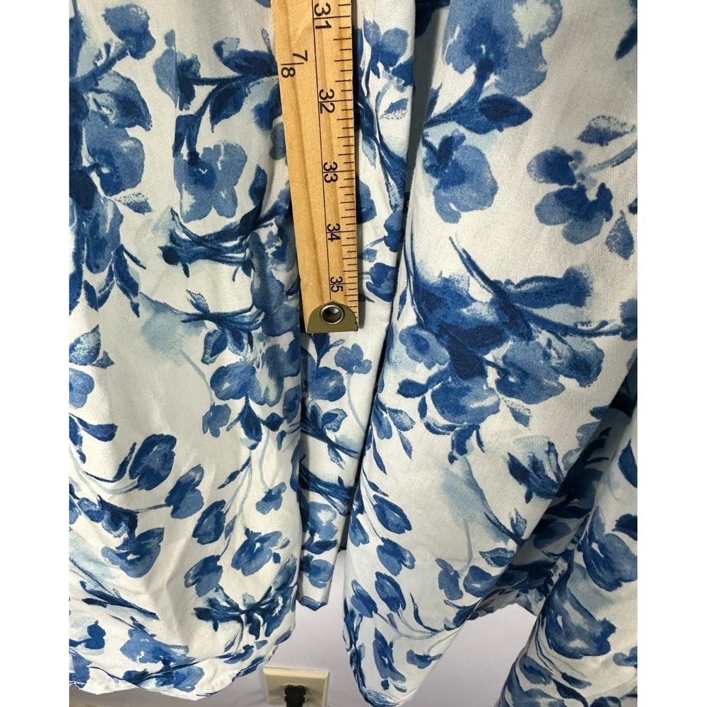 Abercrombie Fitch Floral Maxi Dress Women PS  Blue White Flutter Prairie Cottage - Picture 7 of 7